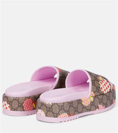 pink apple gucci slides|pink Gucci slides platform.